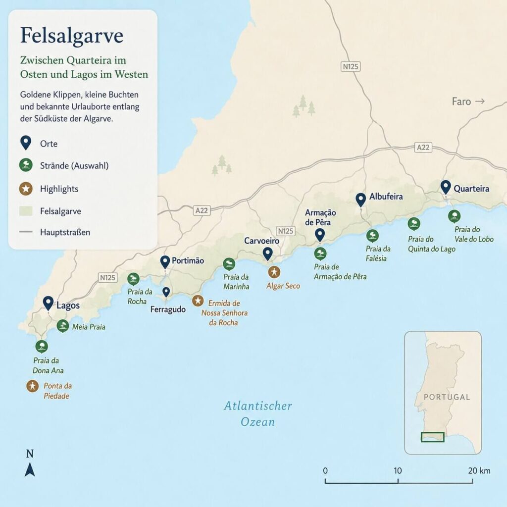 Karte der Felsalgarve
